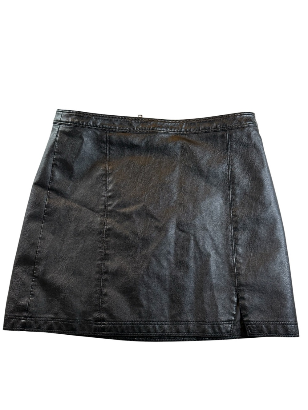 Abercrombie & Fitch Black Faux Leather Mini Skirt Size Large